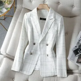 Luexco Womens Tweed Jacket Office Blazer