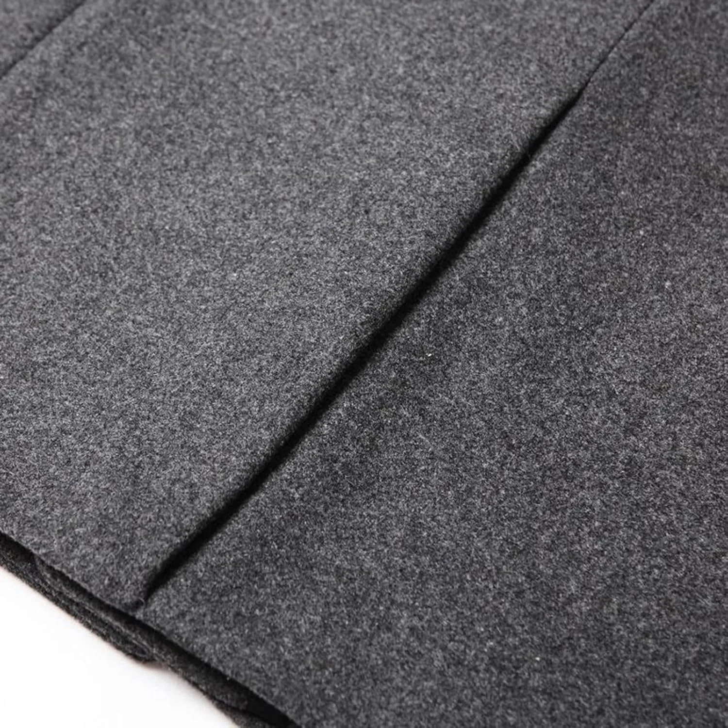 Lu's Chic Men's Wool Pea Coat Single Breasted Winter Slim Fit Thick Quilted Trench Coat Business Casual Jackets & Coats
