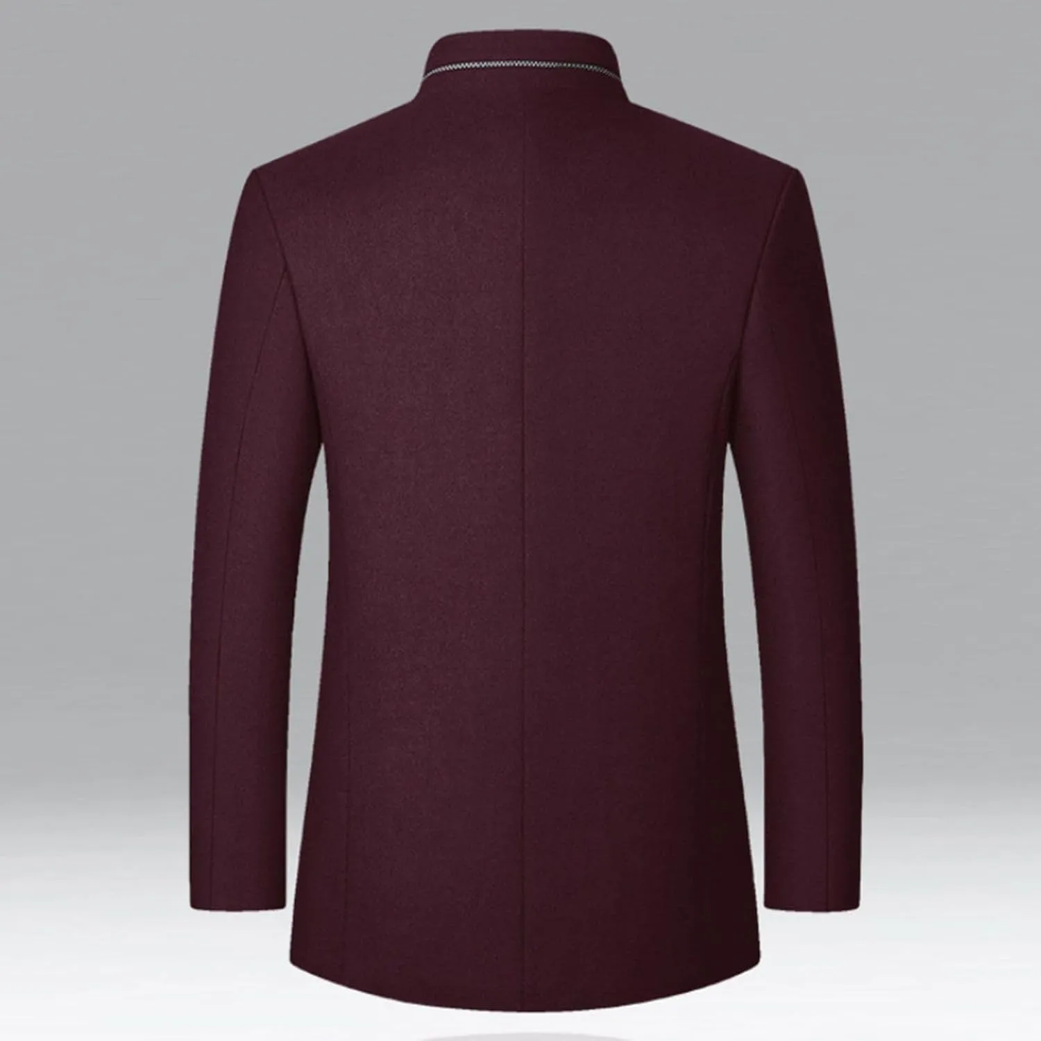 Lu's Chic Men's Wool Trench Coat Winter Coats Single Breasted Quilted Fall Long Sleeve Slim Fit Casual Dressy Jackets