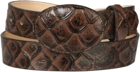Men Cowboy Belt Genuine Leather Engraved Pirarucu Fish Cinto Vaquero Imitacion