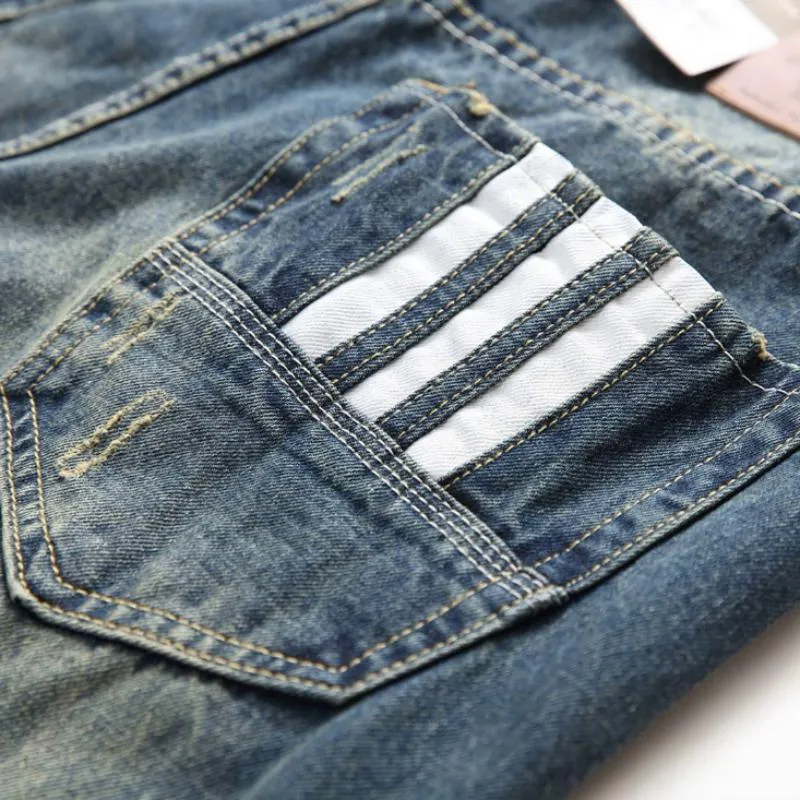 Men's Cotton Straight Ripped Jeans