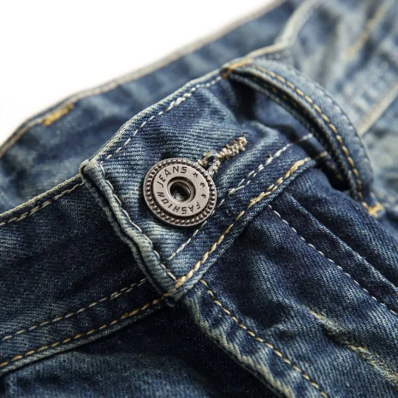 Men's Cotton Straight Ripped Jeans