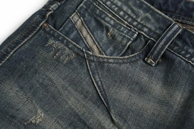 Men's Washed Ripped Elastic Jeans