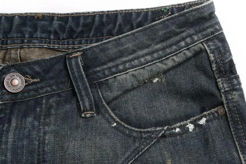 Men's Washed Ripped Elastic Jeans