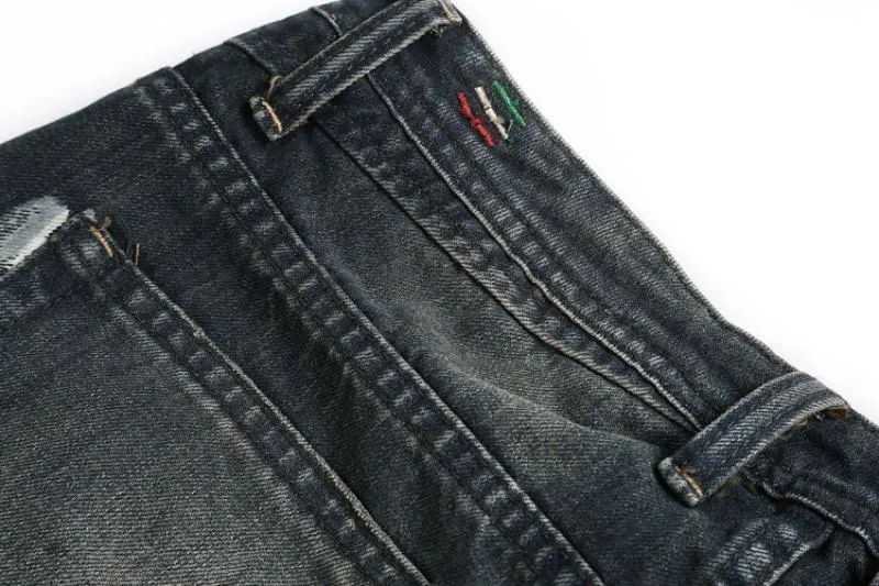 Men's Washed Ripped Elastic Jeans