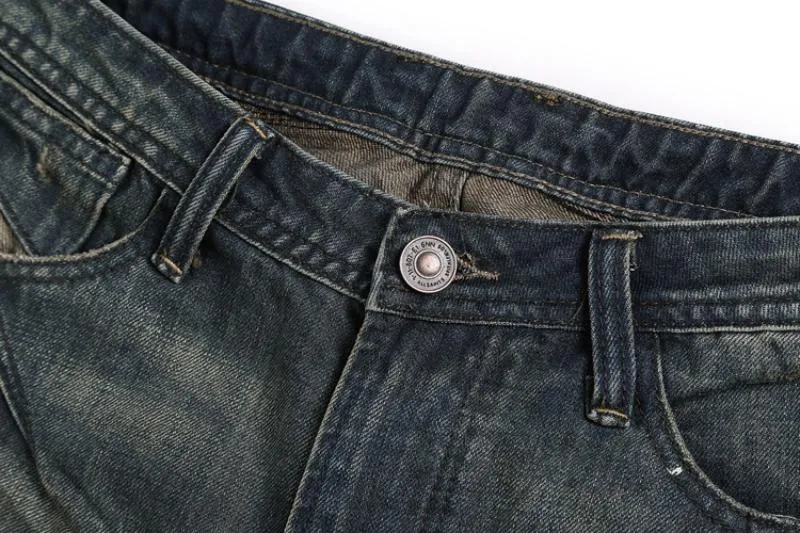 Men's Washed Ripped Elastic Jeans