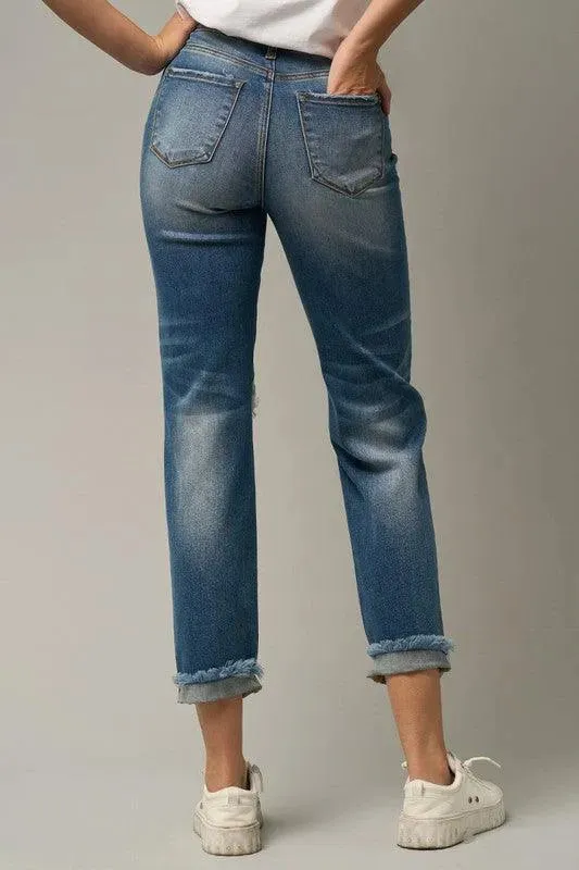Mid-Rise Boyfriend Jeans