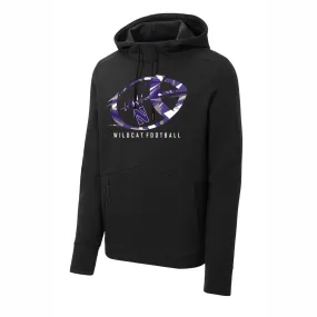Northwestern Wildcats Abstract Football Black Hoodie