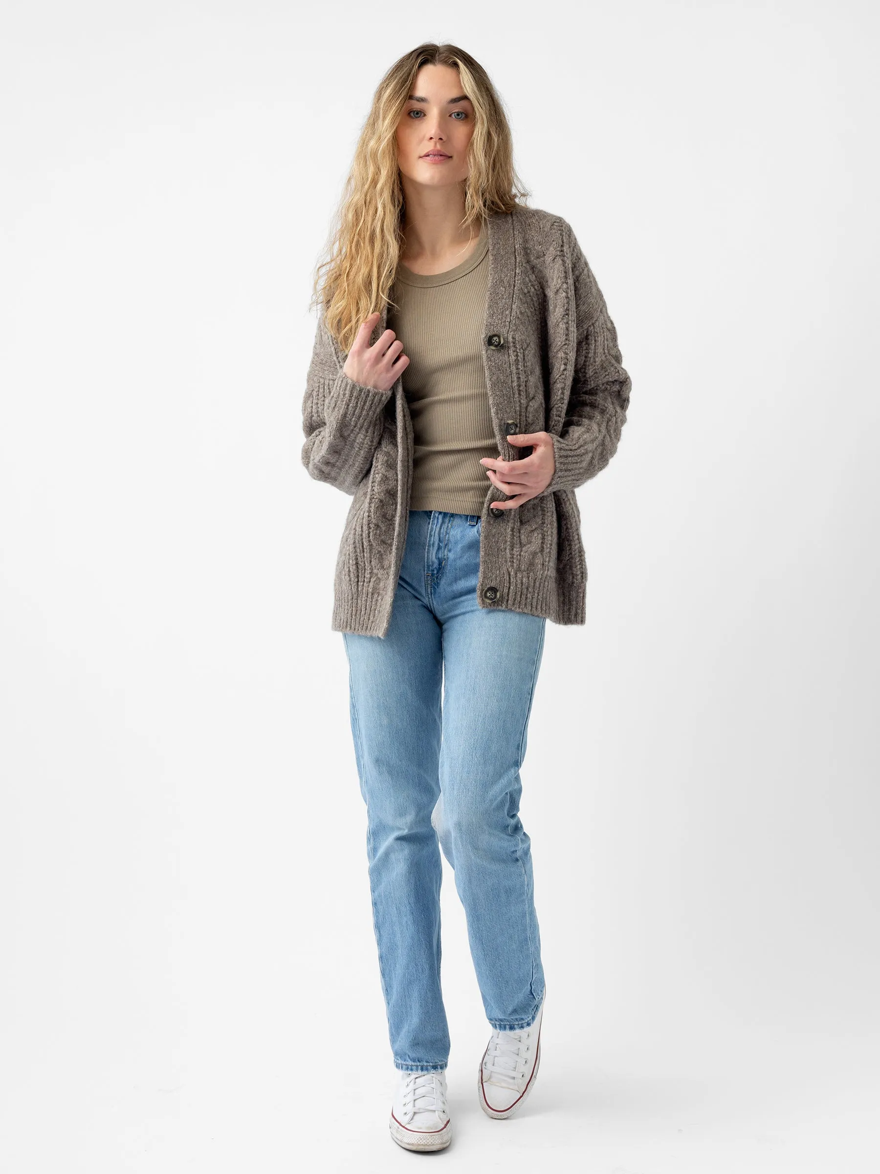 Oversized Cable Knit Cardigan
