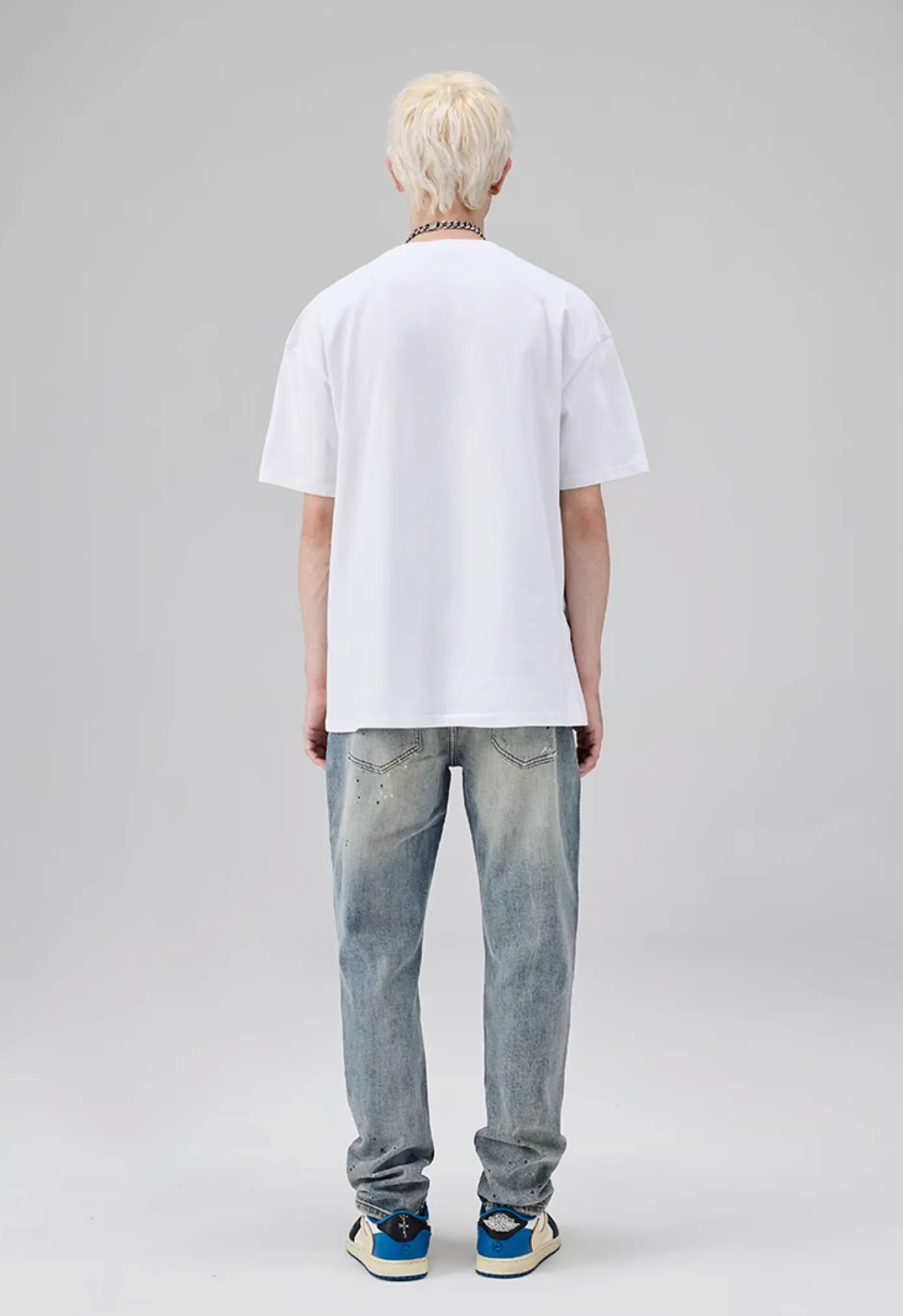 Paint Splash Ripped Straight Leg Jeans