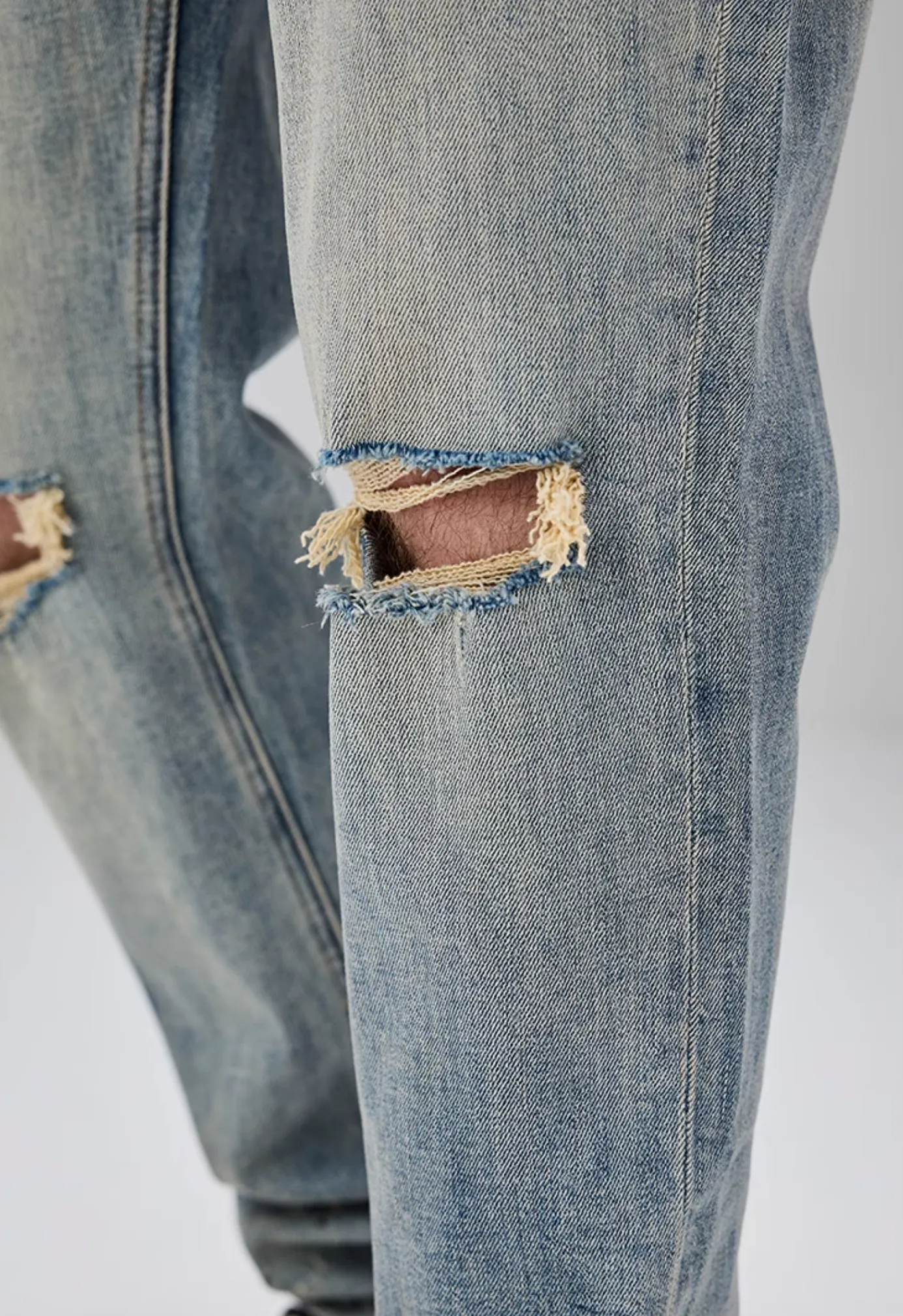 Paint Splash Ripped Straight Leg Jeans