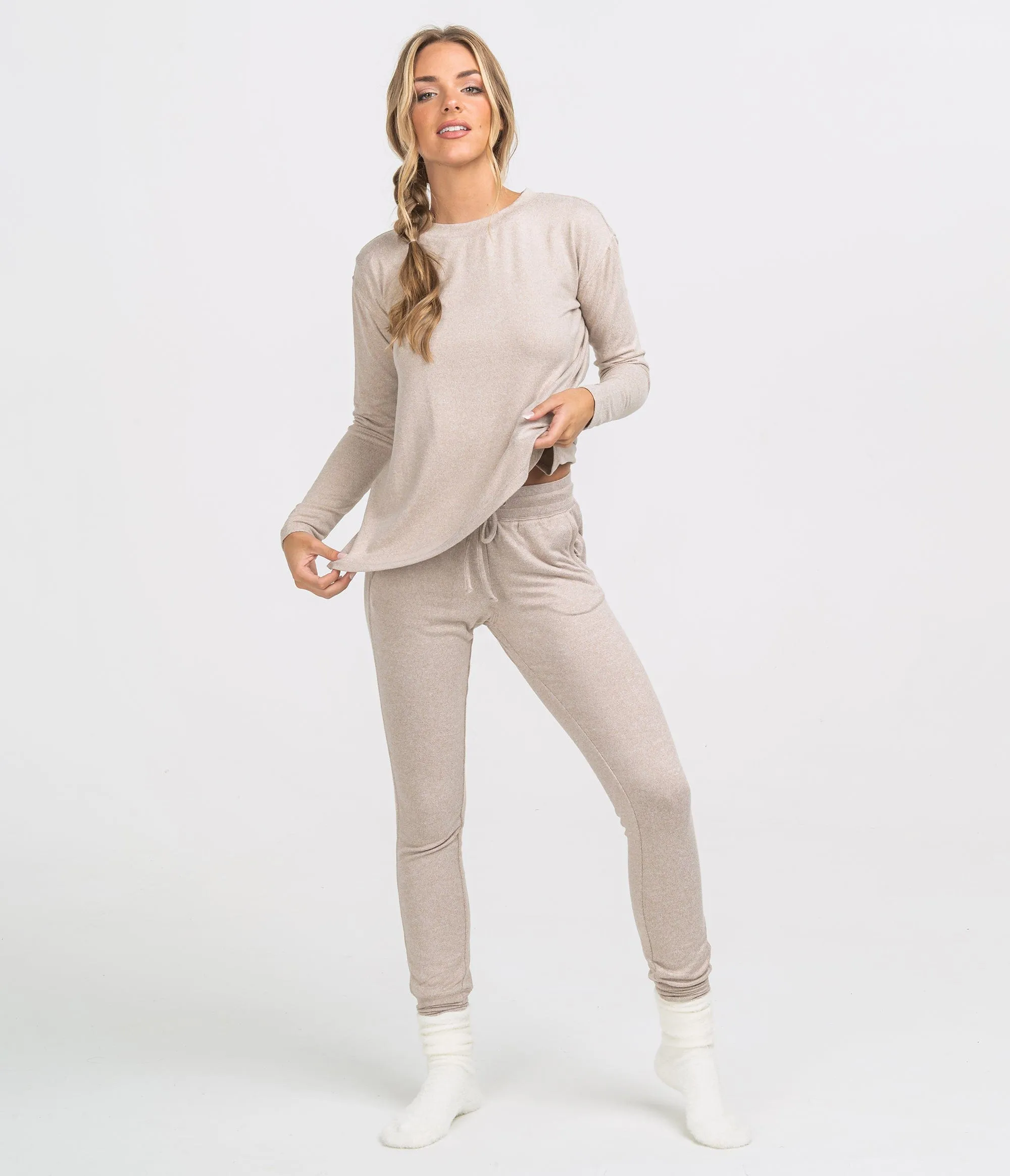 Sincerely Soft Heather Joggers - Morning Coffee