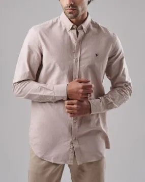SLIM-FIT OXFORD SHIRT  - BEIGE