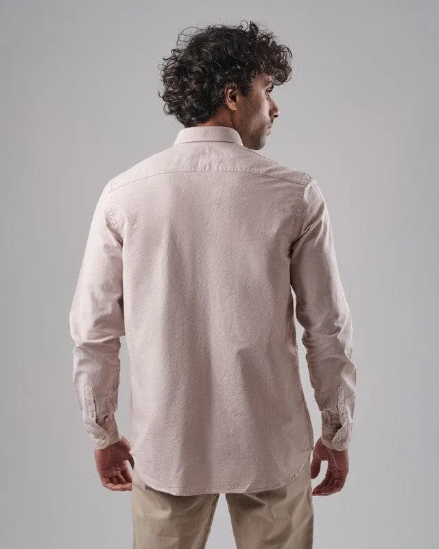 SLIM-FIT OXFORD SHIRT  - BEIGE