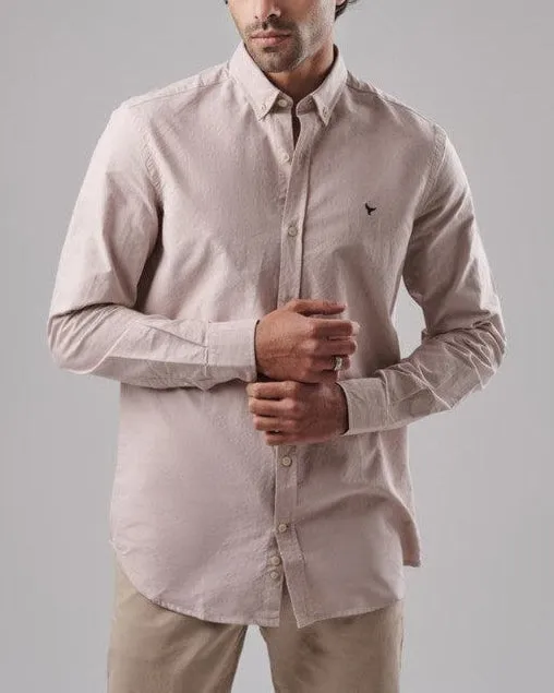 SLIM-FIT OXFORD SHIRT  - BEIGE