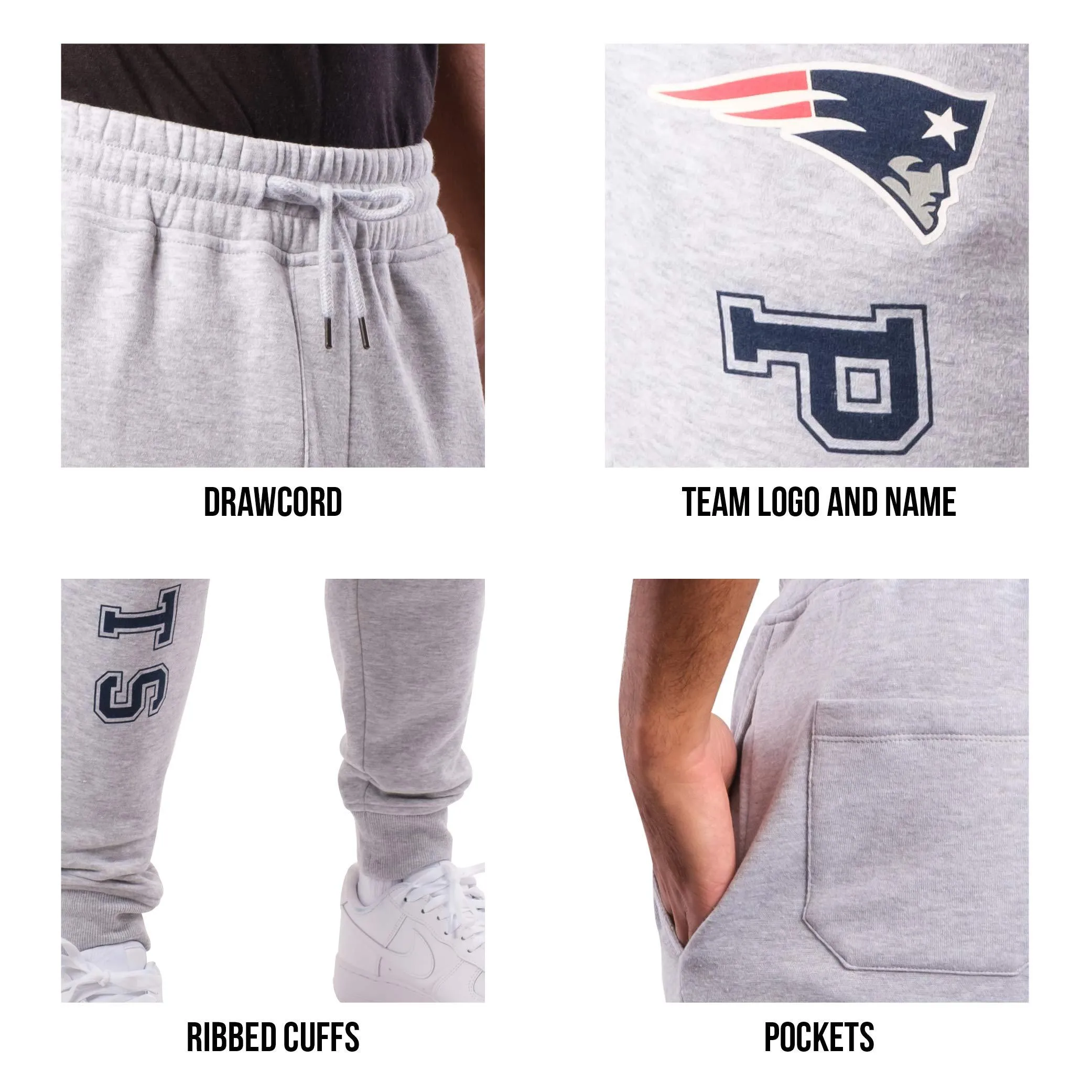 Ultra Game NFL Official Adults Super Soft Game Day Jogger Sweatpants - Unisex, Denver Broncos, Heather Gray|Denver Broncos