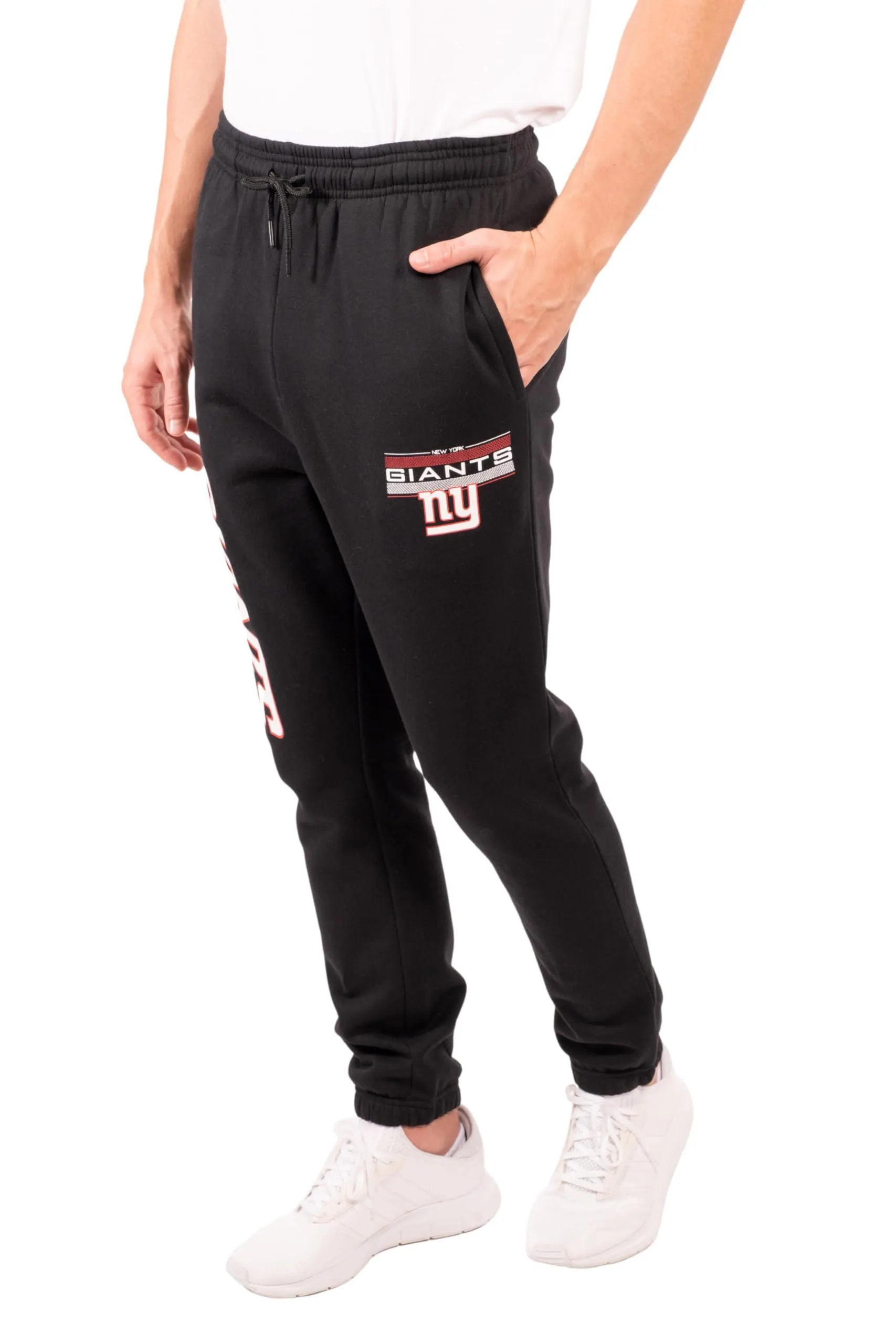 Ultra Game NFL Official Adults Super Soft Game Day Jogger Sweatpants - Unisex, New York Giants, Black|New York Giants