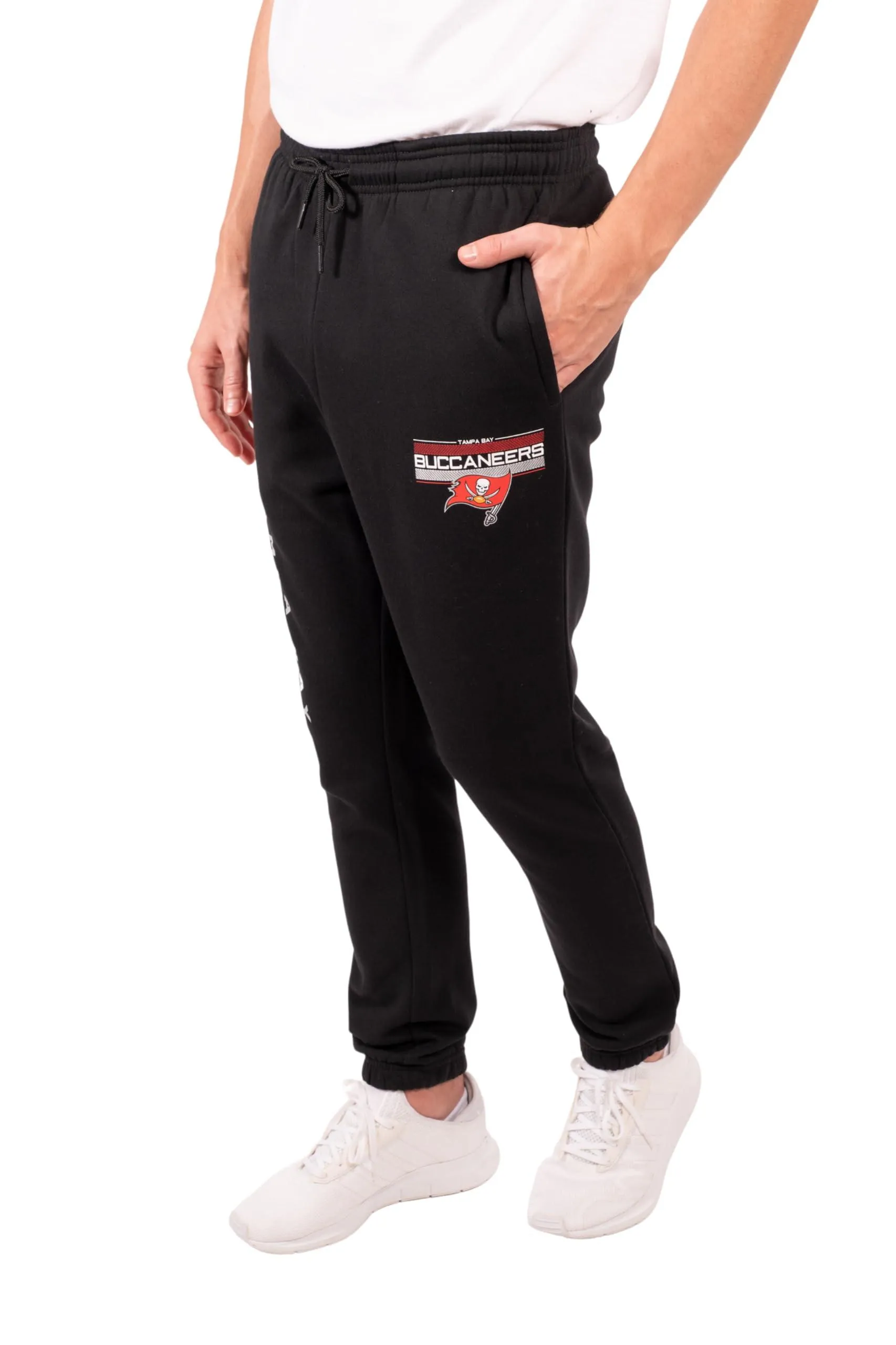Ultra Game NFL Official Adults Super Soft Game Day Jogger Sweatpants - Unisex, Tampa Bay Buccaneers, Black|Tampa Bay Buccaneers