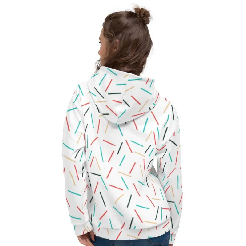 White Sprinkles Women's Hoodies, Birthday Best Unisex Sweatshirt Pullover Tops - Made in EU