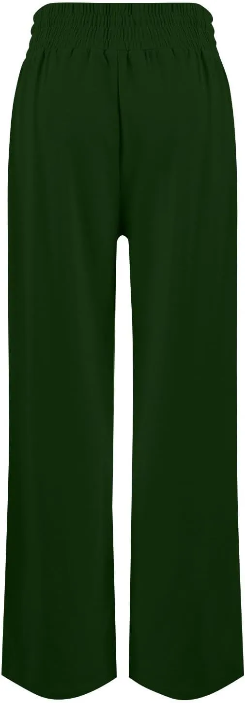 Wide Leg Sweatpants Women Casual Lightweight Drawstring High Waisted Joggers Baggy Soft Lounge Pants with Pockets