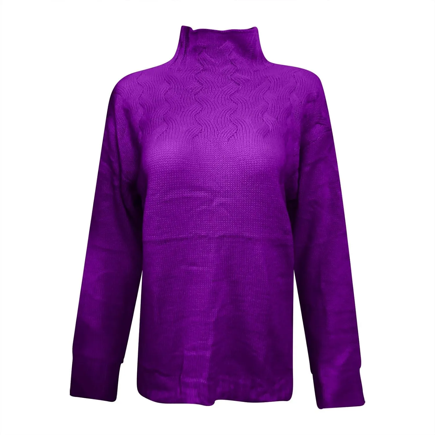 Women's 2023 Fashion Cozy Turtleneck Sweaters Knit Pullover Long Sleeve Jumper Casual Oversized Tunic Chunky Jumper Top