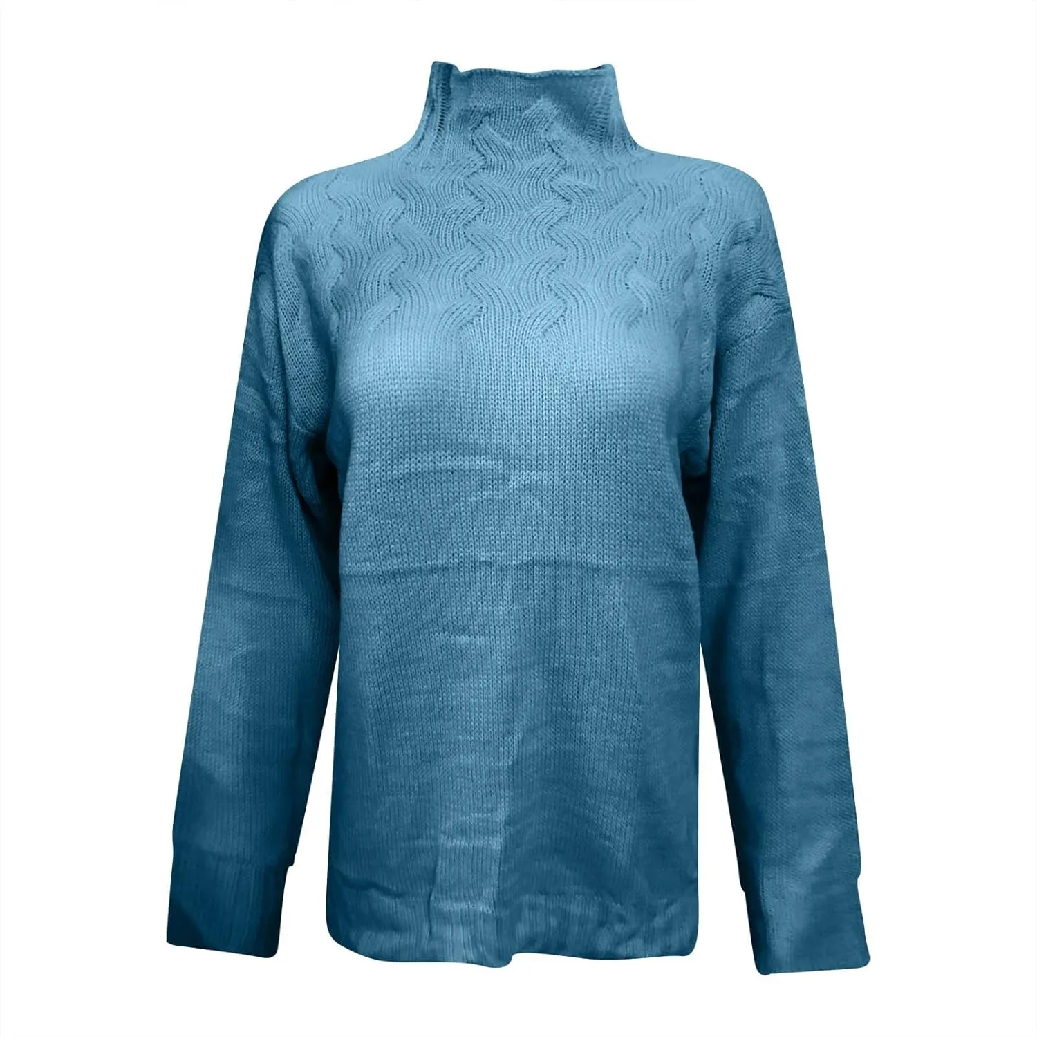 Women's 2023 Fashion Cozy Turtleneck Sweaters Knit Pullover Long Sleeve Jumper Casual Oversized Tunic Chunky Jumper Top