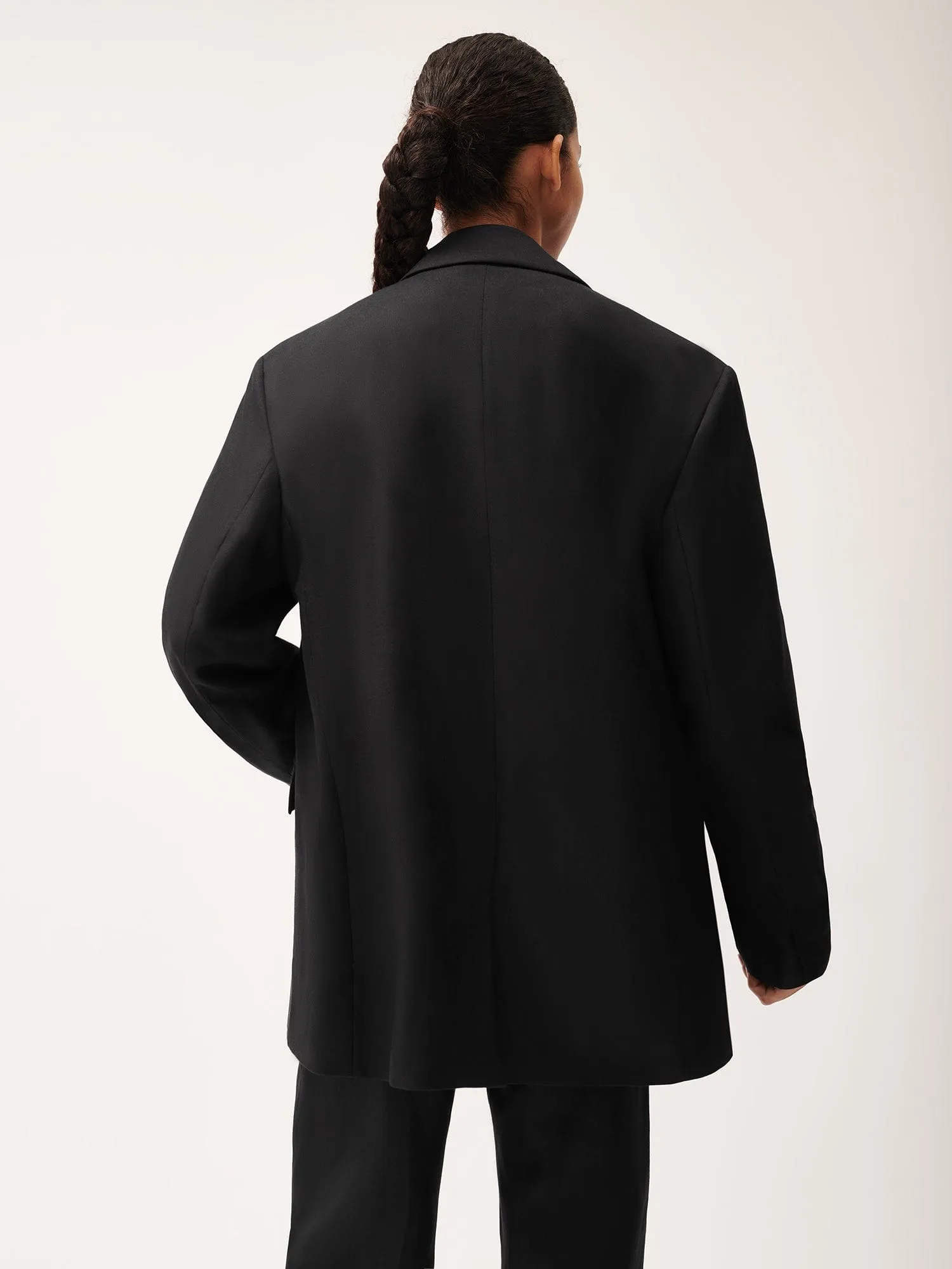 Womens DNA FrutFiber Oversized Blazer—black