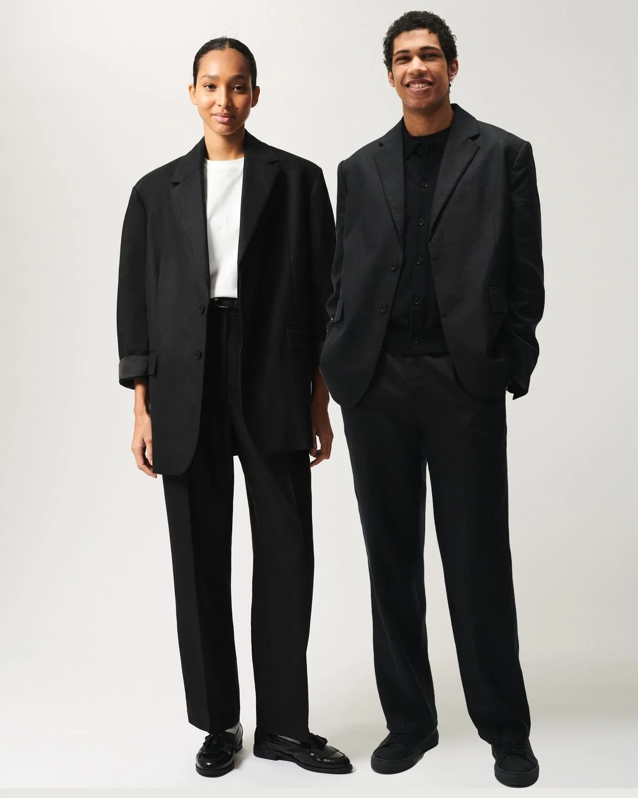 Womens DNA FrutFiber Oversized Blazer—black