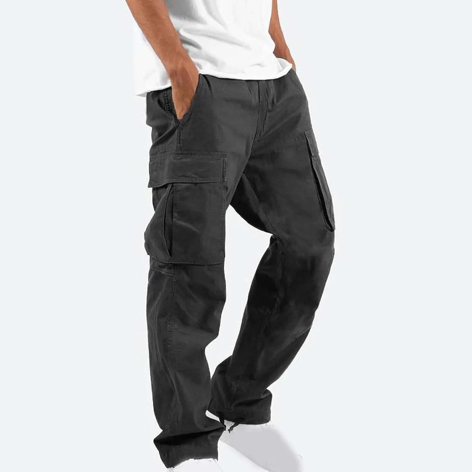 Work Pants for Men Construction Flex Ripstop Tactical Joggers Lightweight Hiking Cargo Trousers with Pockets