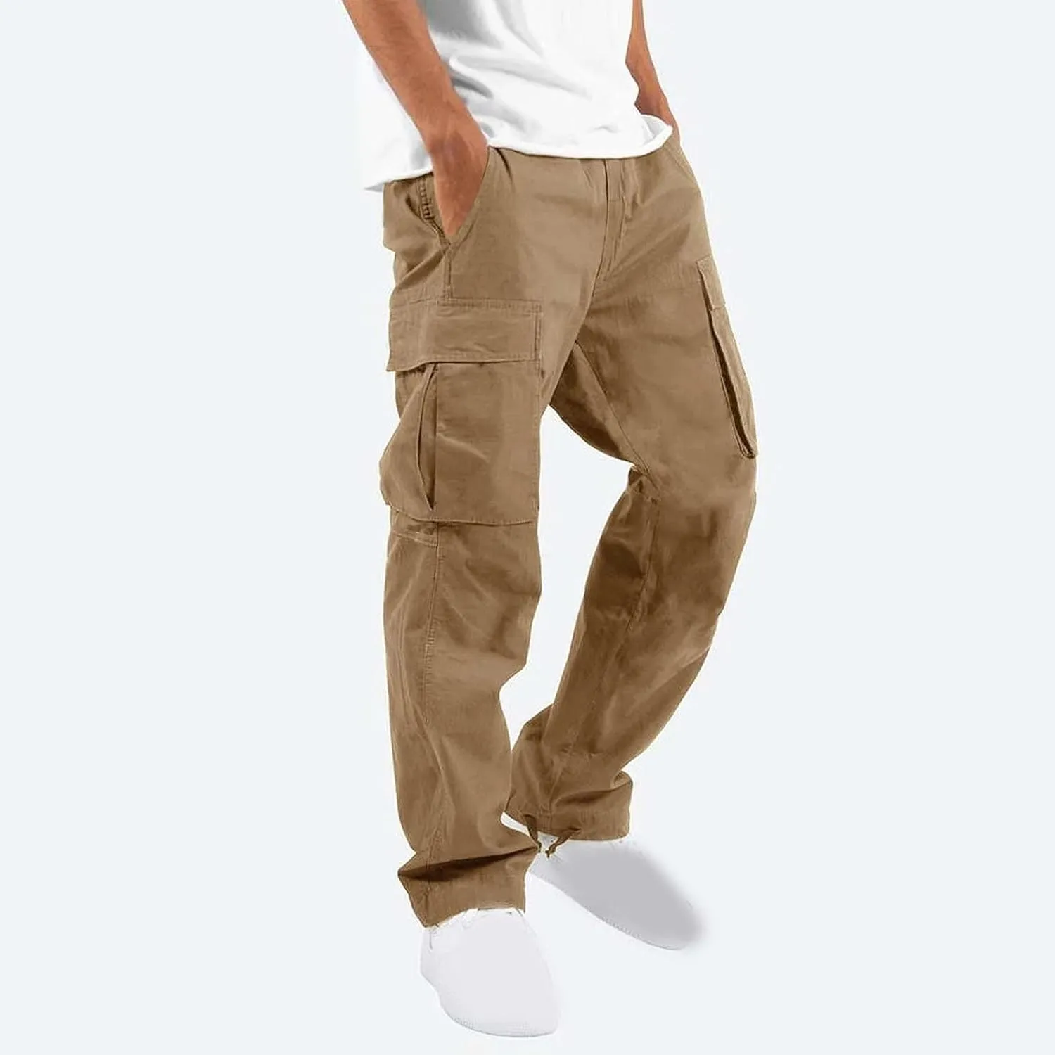 Work Pants for Men Construction Flex Ripstop Tactical Joggers Lightweight Hiking Cargo Trousers with Pockets