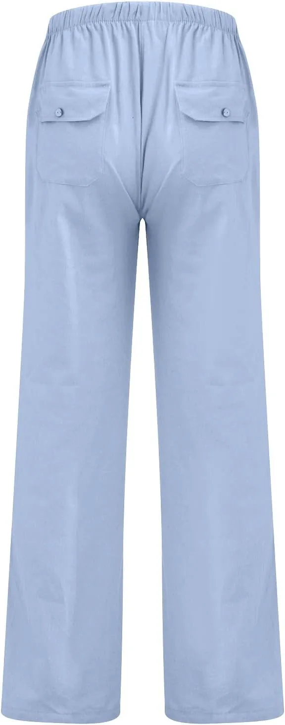 Ymosrh Man Pants for Men Clothing Natural Pants Contemporary Comfortable Quality Soft Pocket Color Trousers Joggers