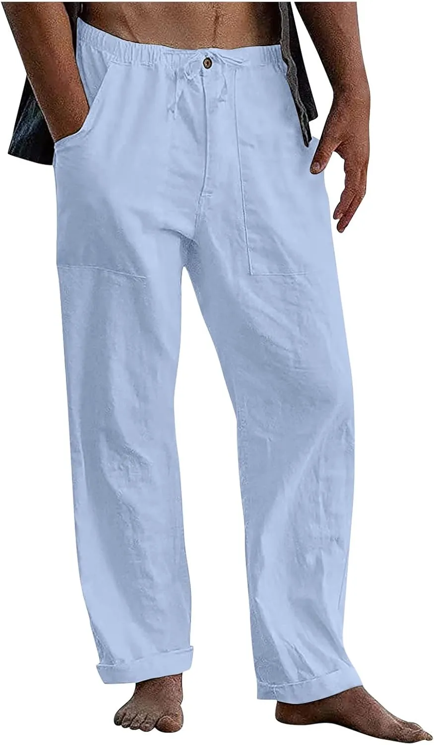Ymosrh Man Pants for Men Clothing Natural Pants Contemporary Comfortable Quality Soft Pocket Color Trousers Joggers