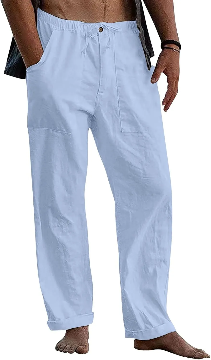 Ymosrh Man Pants for Men Clothing Natural Pants Contemporary Comfortable Quality Soft Pocket Color Trousers Joggers